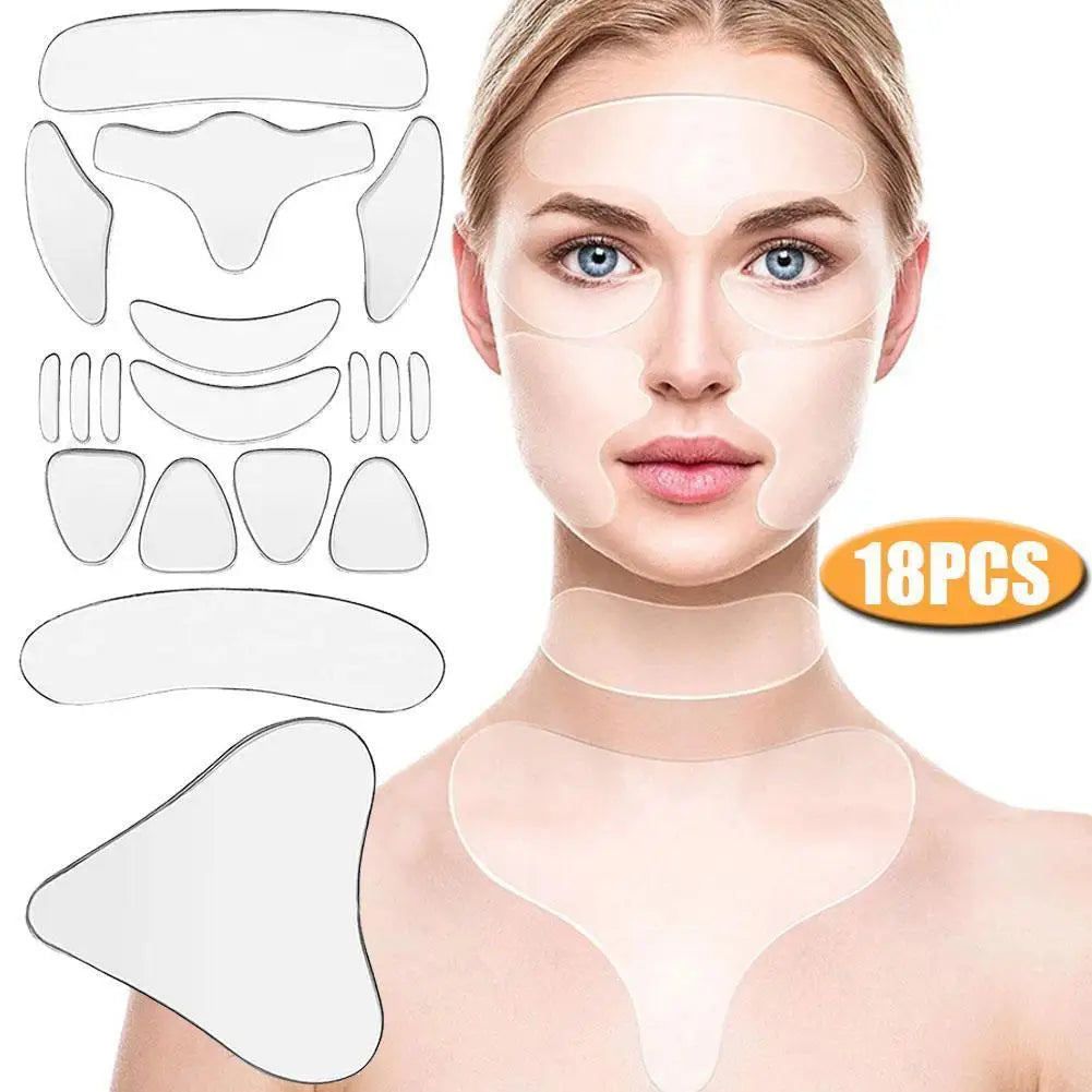 5/11/16/18Pcs Reusable Silicone Face Patch Set anti Wrinkle Patches for Face Neck Forehead Eye Cheek Chest Pads Beauty Tools